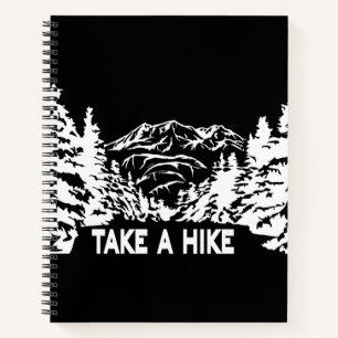 Neem een Hike quote monochrome berglandschap Notitieboek