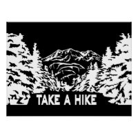 Neem een Hike quote monochrome berglandschap
