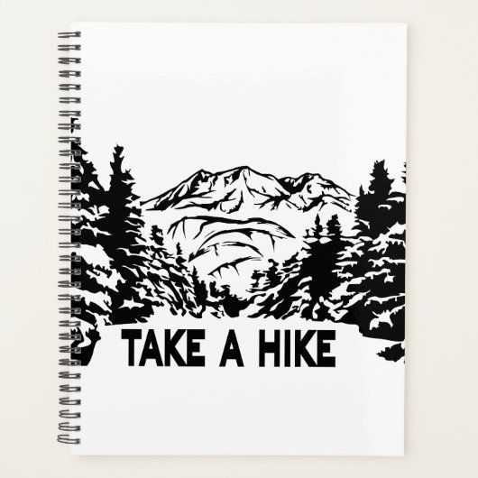 Neem een Hike quote monochrome berglandschap Planner (Voorkant)