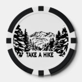 Neem een Hike quote monochrome berglandschap Poker Chips (Voorkant)