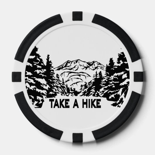 Neem een Hike quote monochrome berglandschap Poker Chips (Voorkant)