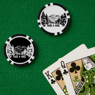 Neem een Hike quote monochrome berglandschap Poker Chips