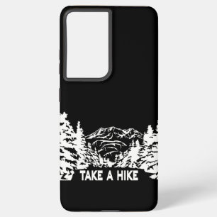 Neem een Hike quote monochrome berglandschap Samsung Galaxy Hoesje