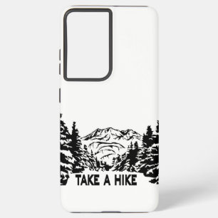 Neem een Hike quote monochrome berglandschap Samsung Galaxy Hoesje