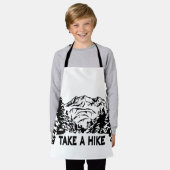 Neem een Hike quote monochrome berglandschap Schort (Gedragen)