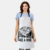 Neem een Hike quote monochrome berglandschap Schort (Gedragen)