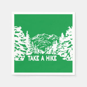 Neem een Hike quote monochrome berglandschap Servet