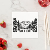 Neem een Hike quote monochrome berglandschap Servet (Insitu)