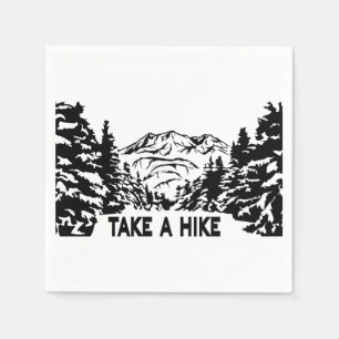 Neem een Hike quote monochrome berglandschap Servet