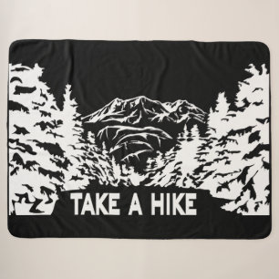 Neem een Hike quote monochrome berglandschap Sherpa Deken
