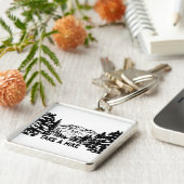 Neem een Hike quote monochrome berglandschap Sleutelhanger (Zijkant)