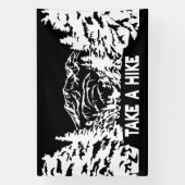 Neem een Hike quote monochrome berglandschap Spandoek (Verticaal)