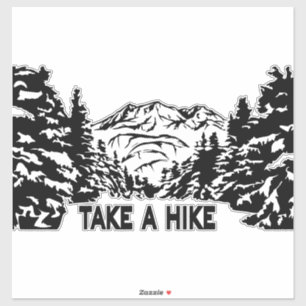 Neem een Hike quote monochrome berglandschap Sticker