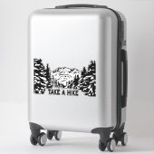 Neem een Hike quote monochrome berglandschap Sticker (Koffer)