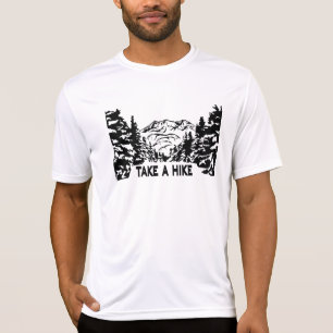 Neem een Hike quote monochrome berglandschap T-shirt