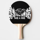 Neem een Hike quote monochrome berglandschap Tafeltennisbatje (Achterkant)