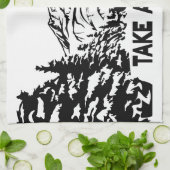 Neem een Hike quote monochrome berglandschap Theedoek (Gevouwen)