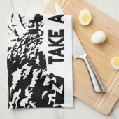 Neem een Hike quote monochrome berglandschap Theedoek (Quarter Fold)