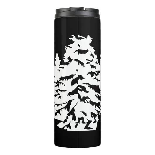 Neem een Hike quote monochrome berglandschap Thermosbeker (Achterkant)