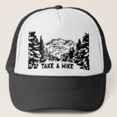 Neem een Hike quote monochrome berglandschap Trucker Pet (Voorkant)