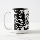 Neem een Hike quote monochrome berglandschap Tweekleurige Koffiemok (Links)