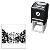 Neem een Hike quote monochrome berglandschap Zelfinktende Stempel (In situ)
