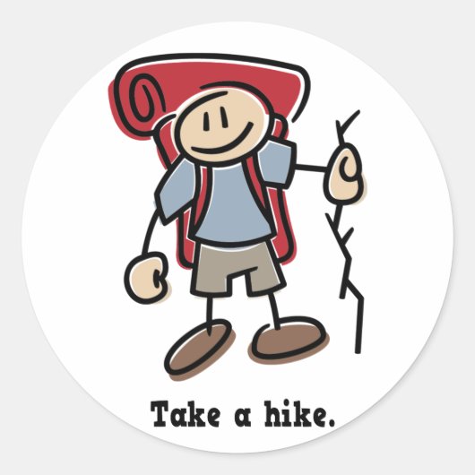 Neem een Hike Ronde Sticker (Voorkant)