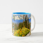 Neem een Hike Tweekleurige Koffiemok (Voorkant rechts)