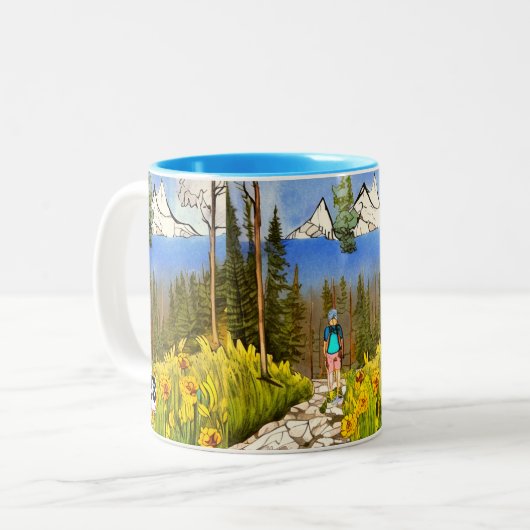 Neem een Hike Tweekleurige Koffiemok (Voorkant links)