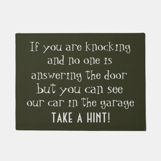 NEEM EEN HINT Funny Rude Quote Deurmat (Voorkant)
