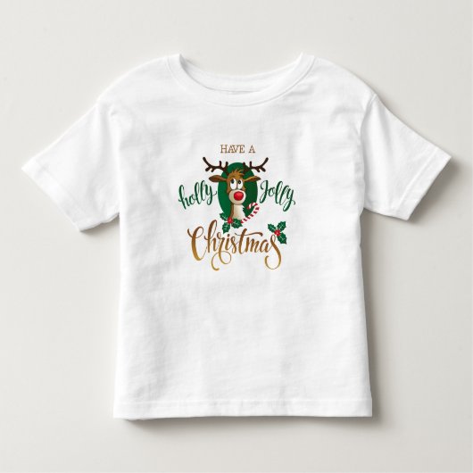 Neem een Holly Jolly Christmas rendier | FEESTDAGE Kinder Shirts (Voorkant)