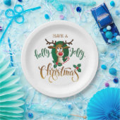Neem een Holly Jolly Christmas rendier | FEESTDAGE Papieren Bordje (Feest)