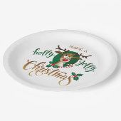 Neem een Holly Jolly Christmas rendier | FEESTDAGE Papieren Bordje (Gekanteld)