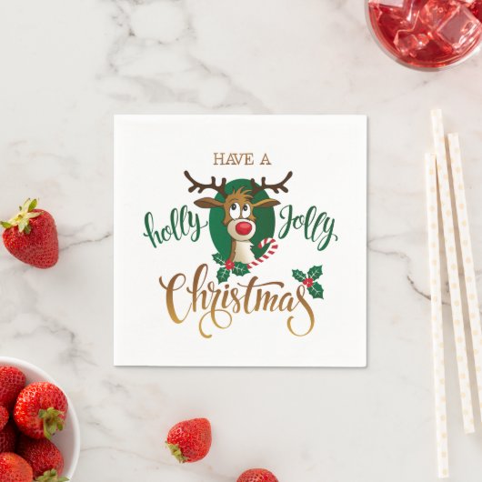 Neem een Holly Jolly Christmas rendier | FEESTDAGE Servet (Insitu)