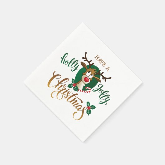 Neem een Holly Jolly Christmas rendier | FEESTDAGE Servet (Hoek)
