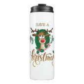 Neem een Holly Jolly Christmas rendier | FEESTDAGE Thermosbeker (Voorkant)