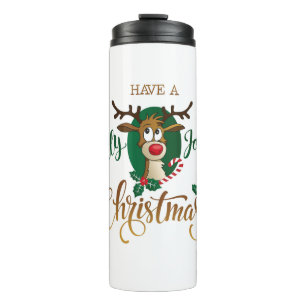 Neem een Holly Jolly Christmas rendier   FEESTDAGE Thermosbeker