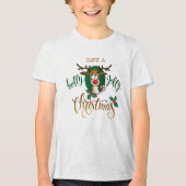 Neem een Holly Jolly Christmas rendier | FEESTDAGE Tri-Blend Shirt (Voorkant)