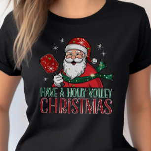 Neem een Holly Volley Christmas Pickleball T-shirt