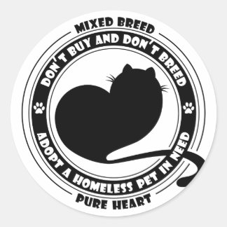Neem een huisje in nood aan ronde sticker