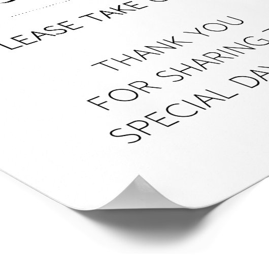 Neem een huwelijksprogramma Ceremonie Bord Poster (Hoek)