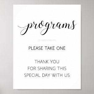 Neem een Huwelijksprogramma Ceremonie Bord Poster