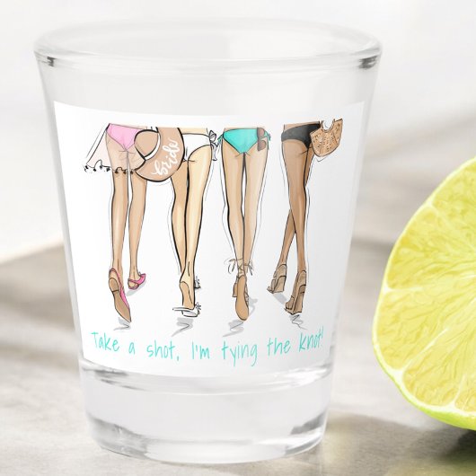 Neem een kans Ik ben de knoop Bachelorette Bikini Shot Glas