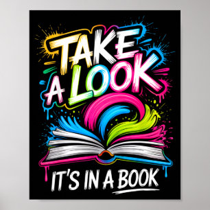 Neem een kijkje in een boek straat kunst team book poster