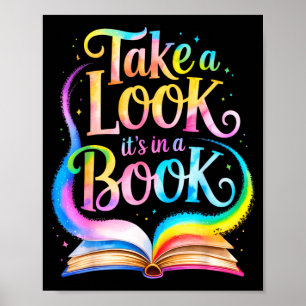Neem een kijkje in een boek watercolor team bookwo poster