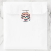 neem een kind mee vissen ronde sticker (Tas)