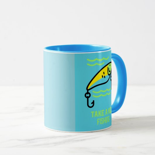 Neem een kind vissen mok (Voorkant rechts)