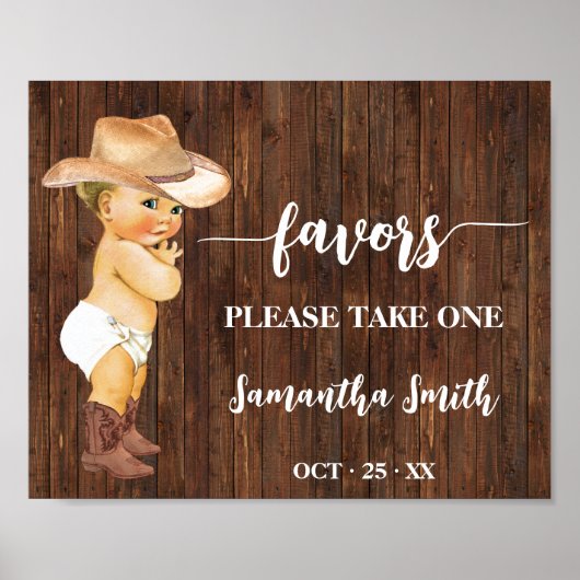 Neem een kleine Cowboy Baby shower Poster (Voorkant)