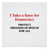 Neem een knie voor democratie — vrijheid van menin perfect poster (Voorkant)