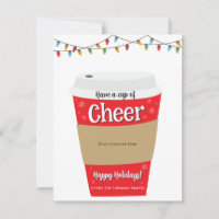 Neem een kopje Cheer Coffee Gift Kaart Houder